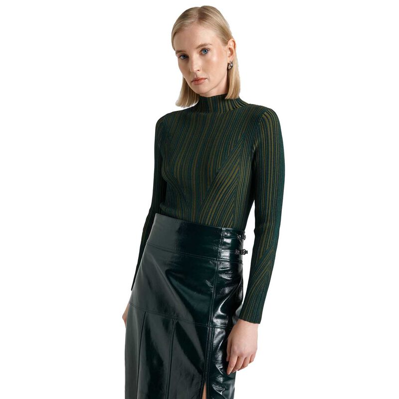 Cue Two Tone Engineered Rib Knit image number 0